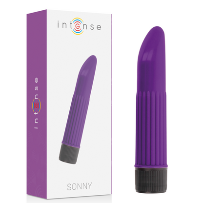 Close-up do Vibrador INTENSE Sonny Lils Curvo Compacto, mostrando o seu design ergonómico e ponta para estimulação precisa.