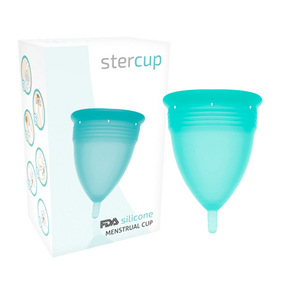 STERCUP - COPA MENSTRUAL DE SILICONA APROBADA POR LA FDA AGUAMARINA - TALLA L