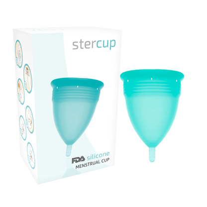 STERCUP - COPA MENSTRUAL DE SILICONA APROBADA POR LA FDA AGUAMARINA - TALLA S