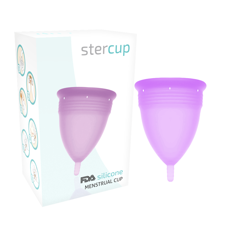 STERCUP - COPA MENSTRUAL DE SILICONA APROBADA POR LA FDA COLOR LILA - TALLA S