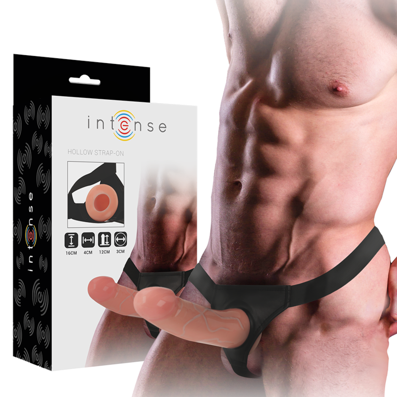 INTENSE Arnês Oco com Dildo 16 x 3 cm para aumento peniano e prazer realista