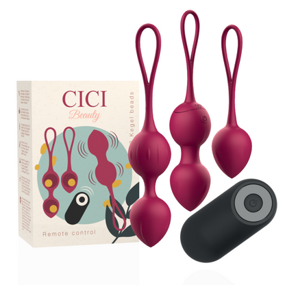 Close-up das CICI BEAUTY Bolas Vibratórias de Kegel Premium Silicone com Controlo Remoto, destacando o seu design e textura.