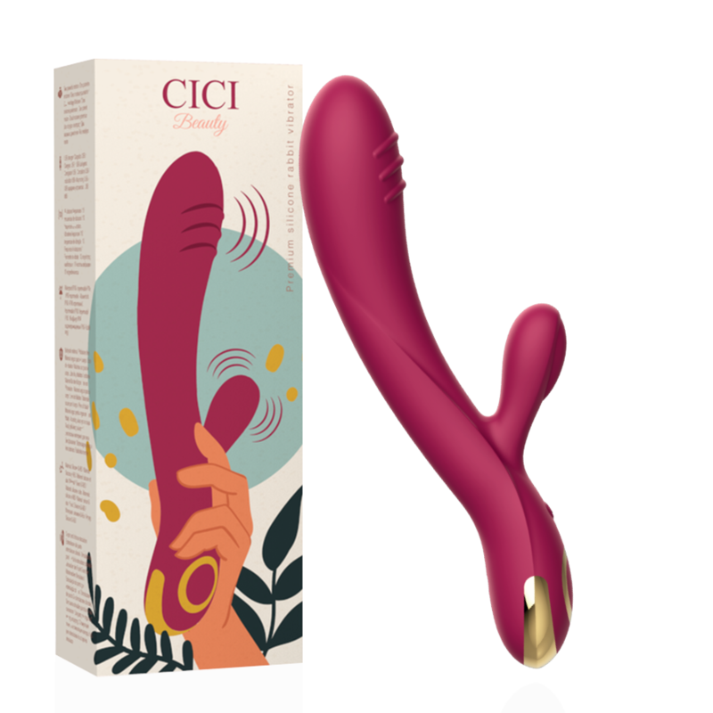 Close-up do CICI BEAUTY Vibrador Coelho Premium Silicone, destacando o design ergonómico, estimulador clitoriano e a textura suave.
