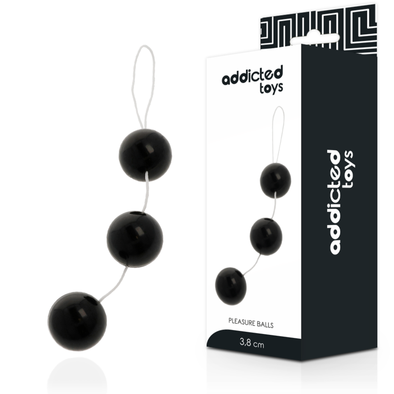 Close-up das Bolas Anais ADDICTED TOYS em ABS, destacando o design interligado e material liso para estimulação anal ou vaginal.