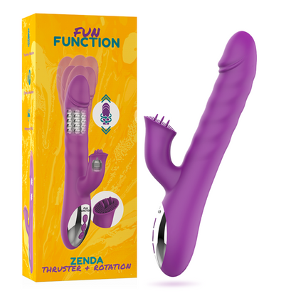 Vibrador FUN FUNCTION Zenda Thruster com rotação, movimento 'up & down' e estimulador clitoriano.