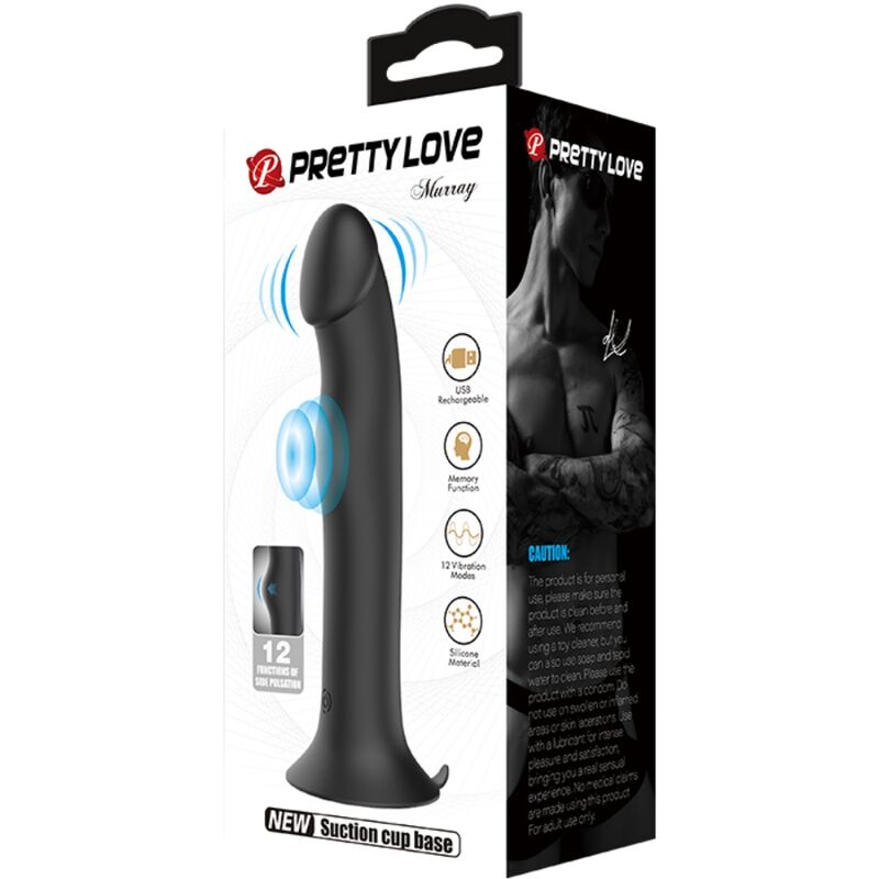 PRETTY LOVE Murray Black Vibrador e Sucção Clitórica com Ventosa para prazer versátil