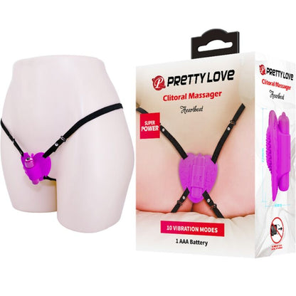 Vibrador estimulador clitoriano Pretty Love Heartbeat roxo com 10 modos de vibração.