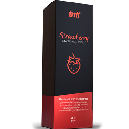 INTT Gel de Massagem Hot Effect Sabor Morango 30ml para massagem e sexo oral.