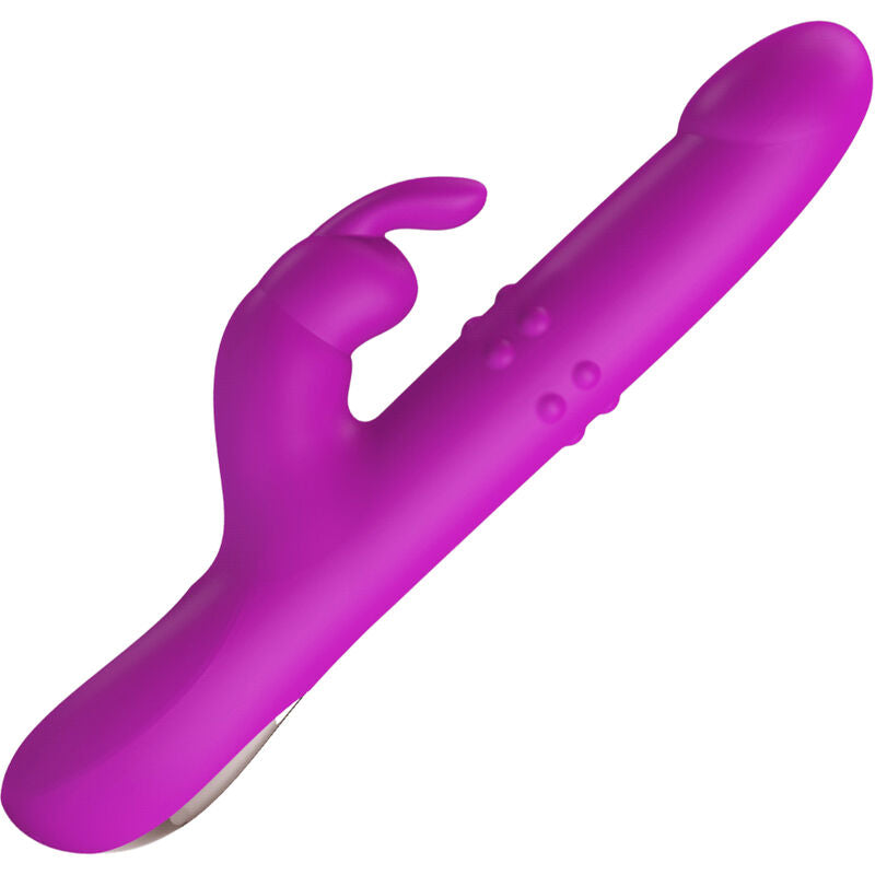 Vibrador de Coelho Pretty Love Reese Roxo com função de rotação e vibração.