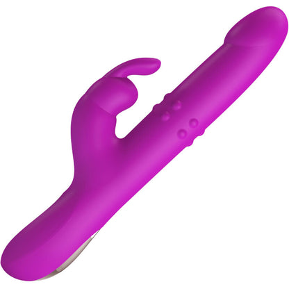 Vibrador de Coelho Pretty Love Reese Roxo com função de rotação e vibração.