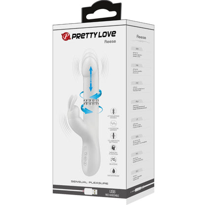 Close-up of the PRETTY LOVE Vibrador Reese showing its dual stimulation design and smooth silicone texture.