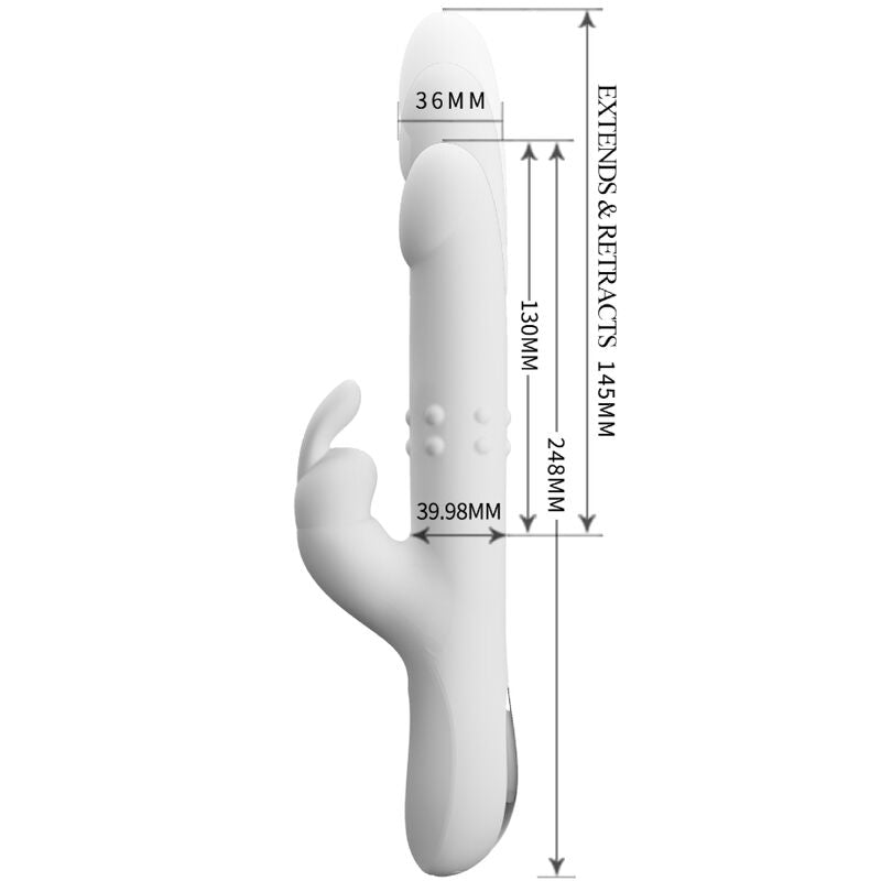 Close-up of the PRETTY LOVE Vibrador Reese showing its dual stimulation design and smooth silicone texture.