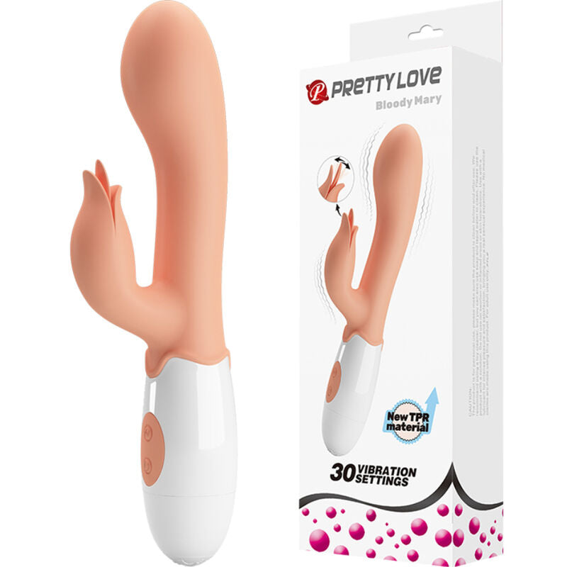 Vibrador PRETTY LOVE Bloody Mary com duplo estimulador para prazer G-Spot e clitoriano.