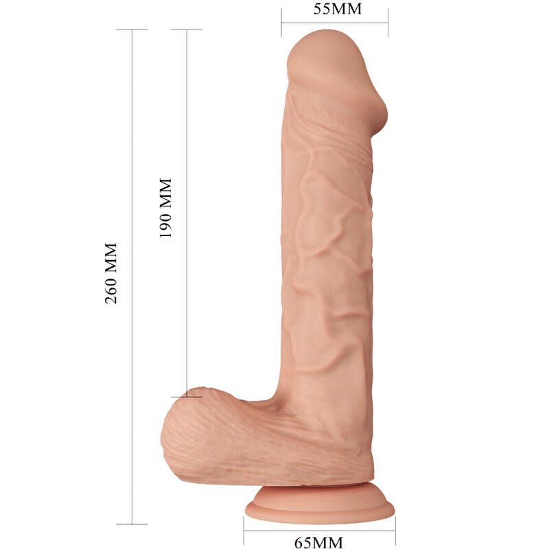 BERGRISI Dildo Realístico Flexível 26 CM Natural com Ventosa