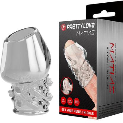 PRETTY LOVE Matias Manga Peniana Espessante para Prazer Prolongado em TPR transparente