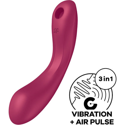 Satisfyer Curvy Trinity 1 Air Pulse Vibration Vermelho, um vibrador e estimulador multifunções.