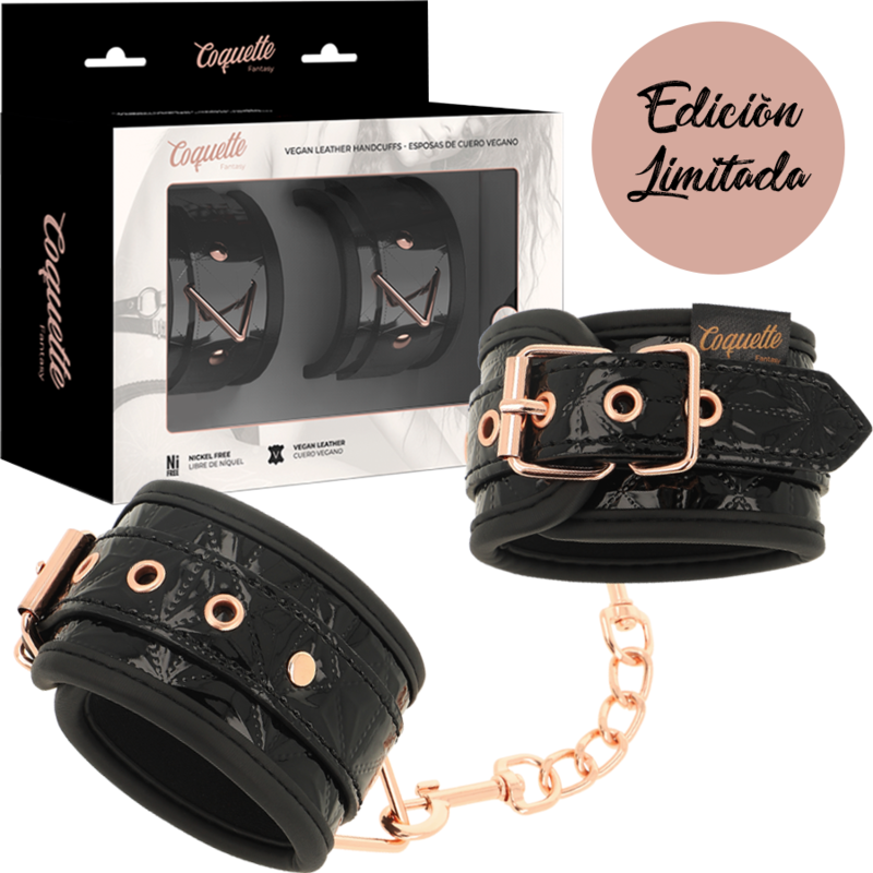 COQUETTE CHIC DESIRE Algemas de Couro Vegano com Forro de Neoprene