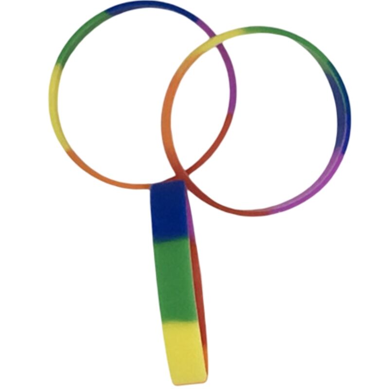 ORGULLO - PULSERA DE SILICONA CON BANDERA LGBT