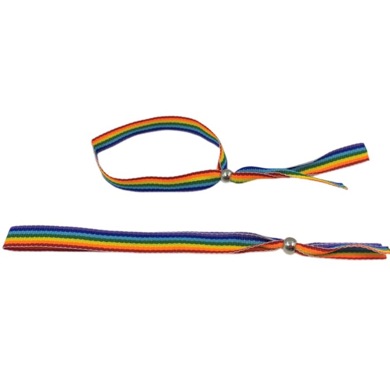 ORGULLO - PULSERA BOLA DE PLATA CON BANDERA LGBT