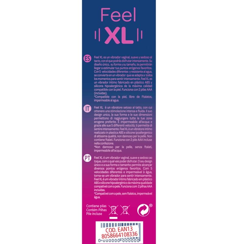 Bala Vibrante Control Feel XL para prazer vaginal intenso, com design ergonómico e textura suave.