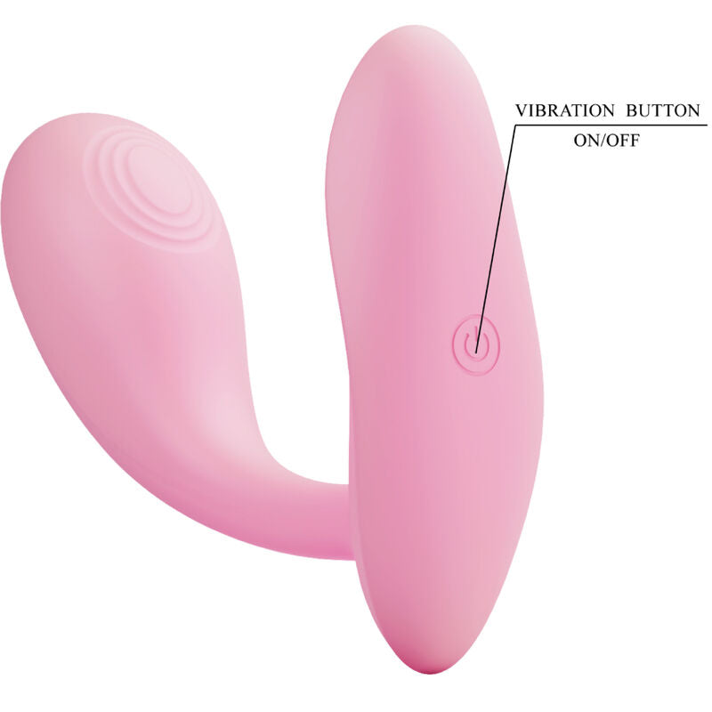Close-up do Vibrador Pretty Love Ponto G Baird Recarregável App Rosa, destacando a textura de silicone suave e a forma ergonómica.