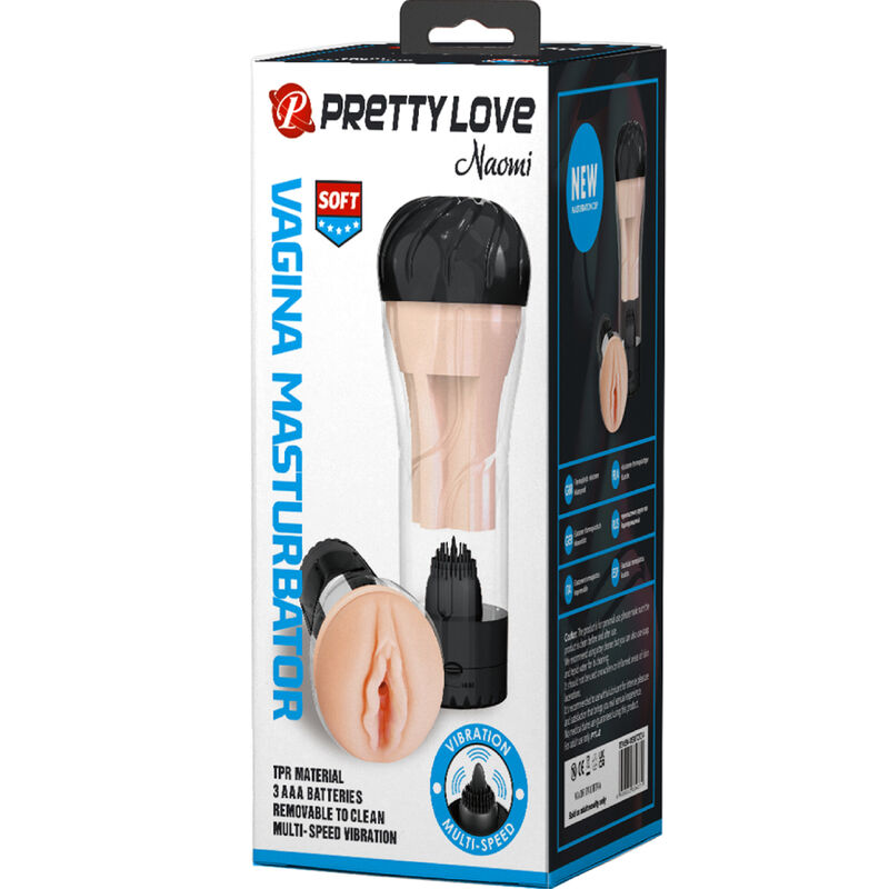 PRETTY LOVE Masturbador Masculino Vibratório Naomi com textura interna realista