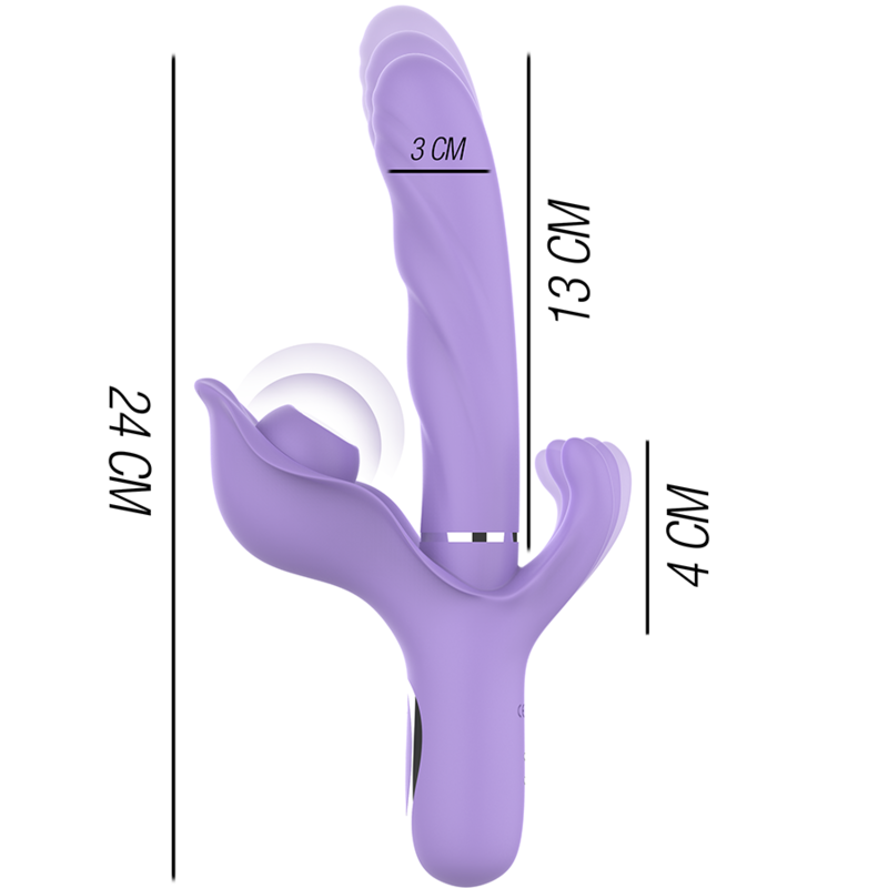 INTENSE Vibrador Billie Multifuncional Recarregável Roxo com funções de sucção e vibração