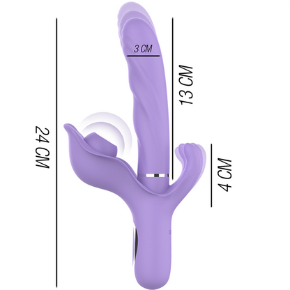 INTENSE Vibrador Billie Multifuncional Recarregável Roxo com funções de sucção e vibração