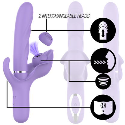INTENSE Vibrador Billie Multifuncional Recarregável Roxo com funções de sucção e vibração
