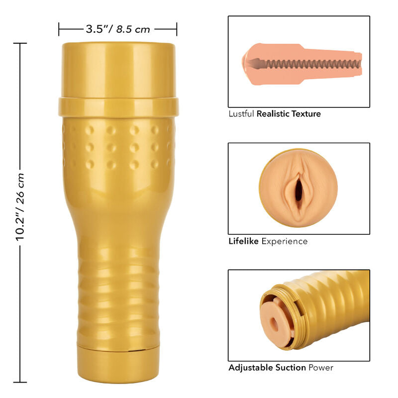 Close-up do Masturbador Masculino Original de Tubo PRIVATE, mostrando a sua textura realista e design ergonómico.