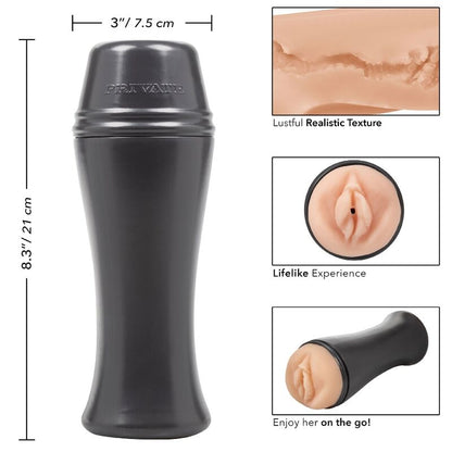 Masturbador PRIVATE Horny Cougar To Go compacto e com textura realista