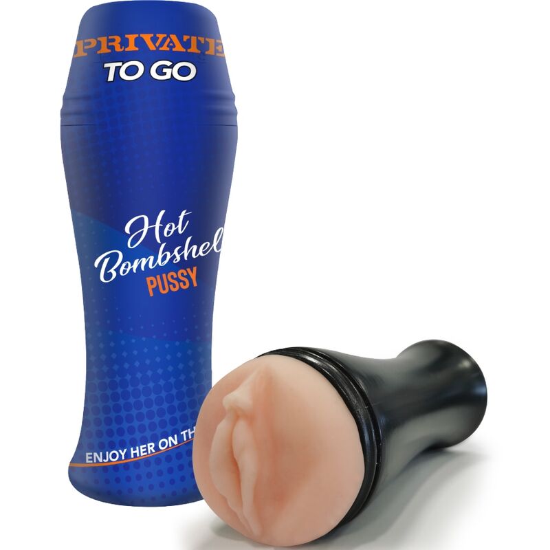 Masturbador PRIVATE Hot Bombshell To Go, detalhe da textura e design compacto.