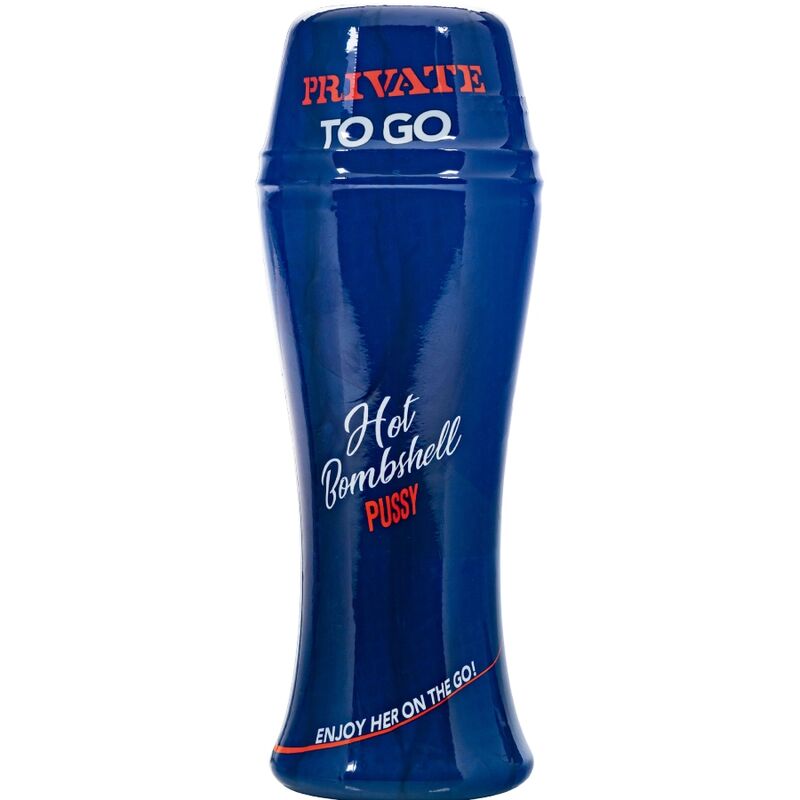 Masturbador PRIVATE Hot Bombshell To Go, detalhe da textura e design compacto.