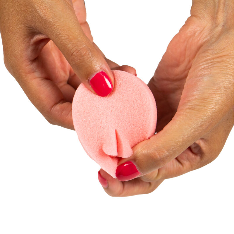 Tampão esponja vaginal lubricada Confort 365, embalagem com 3 unidades, para uso menstrual e relações sexuais.