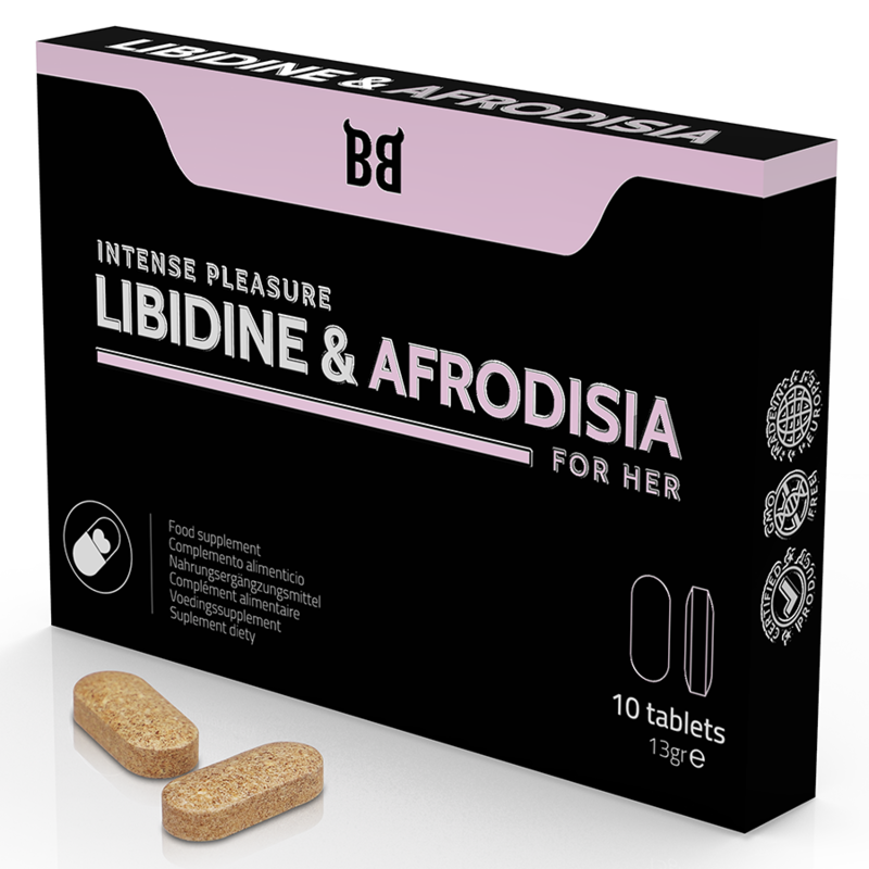 BLACK BULL Suplemento Libido Feminina 10 Comprimidos para aumento do desejo sexual e prazer intenso.