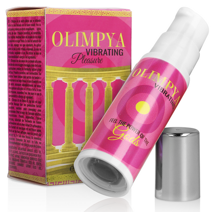 Close-up do OLIMPYA Vibrador Líquido Estimulante Unissexo Cannabis Sativa, mostrando a embalagem e a textura do produto.