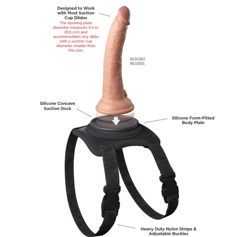 Arnês de corpo PIPEDREAMS Body Dock com sistema de sucção para fixação de dildos e vibradores