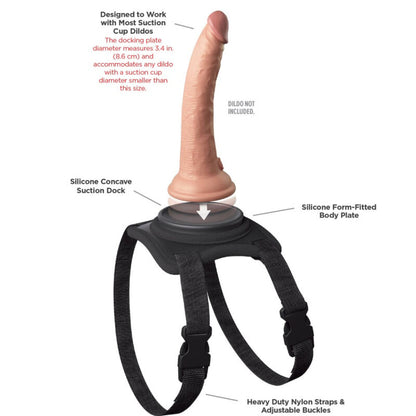 Arnês de corpo PIPEDREAMS Body Dock com sistema de sucção para fixação de dildos e vibradores