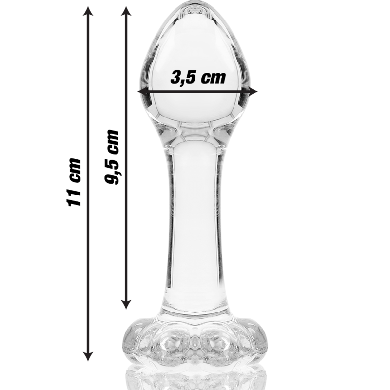 Plug Anal de Vidrio Borosilicato Transparente 11 cm Ø 3.5 cm - Modelo 2