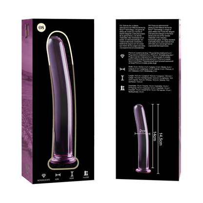 Dildo de Cristal de Borosilicato Transparente Modelo 8 - 14.5 cm