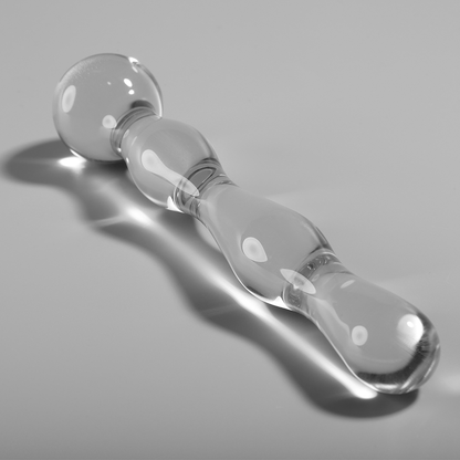 Dildo Modelo 13 de Vidrio Borosilicato Transparente 18 cm x 3.5 cm