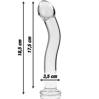 Dildo Modelo 18 Vidrio Borosilicato Transparente 18.5 cm -O- 3.5 cm