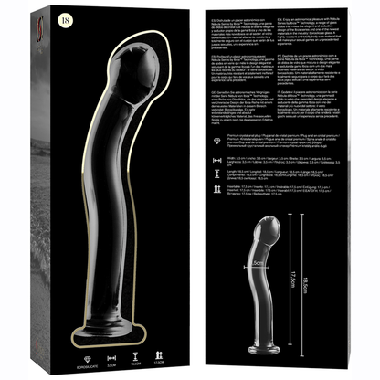 Dildo Modelo 18 Vidrio Borosilicato Transparente 18.5 cm -O- 3.5 cm