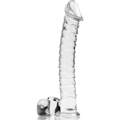 Dildo de Cristal Borosilicato Transparente NEBULA MODELO 23 - 21.5 CM x 4 CM