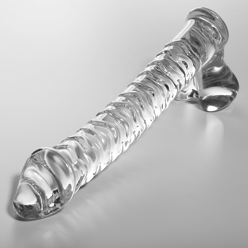 Dildo de Cristal Borosilicato Transparente NEBULA MODELO 23 - 21.5 CM x 4 CM