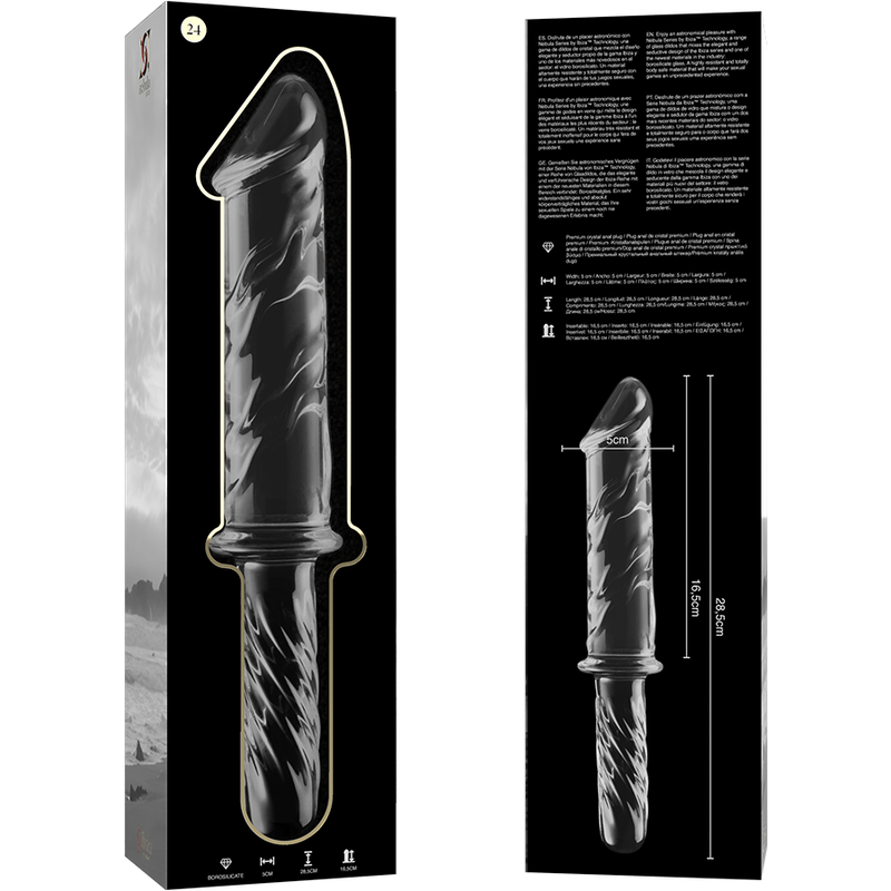 Dildo Vidrio Borosilicato Transparente 28.5 CM -O- 5 CM