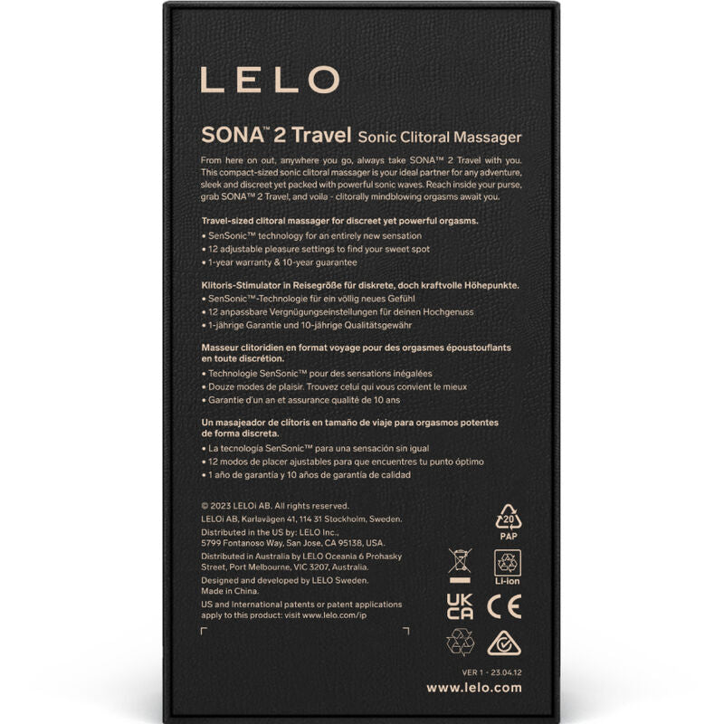 LELO SONA 2 Travel Massajador Clitoriano Sónico Compacto Rosa - Imagem do produto.