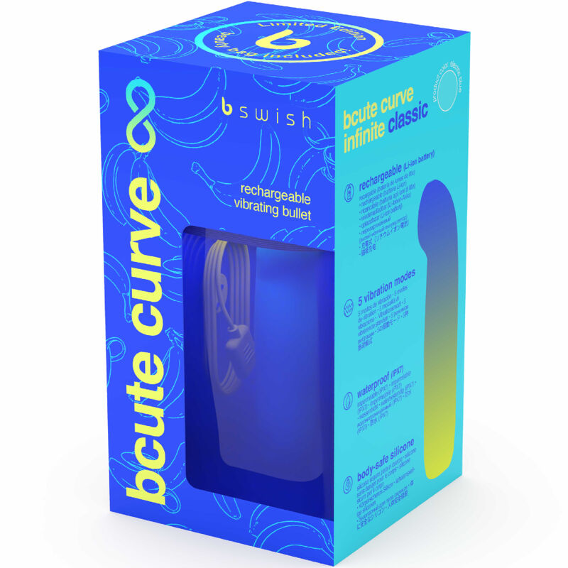 Vibrador Bcute Curve Infinity Classic B SWISH recarregável de silicone azul