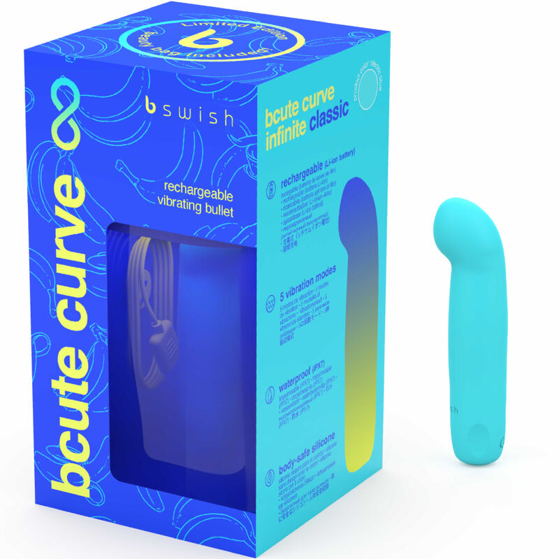 Vibrador Bcute Curve Infinity Classic B SWISH recarregável de silicone azul