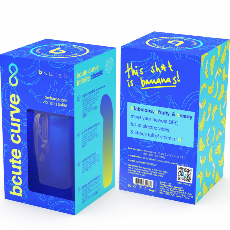 Vibrador Bcute Curve Infinity Classic B SWISH recarregável de silicone azul